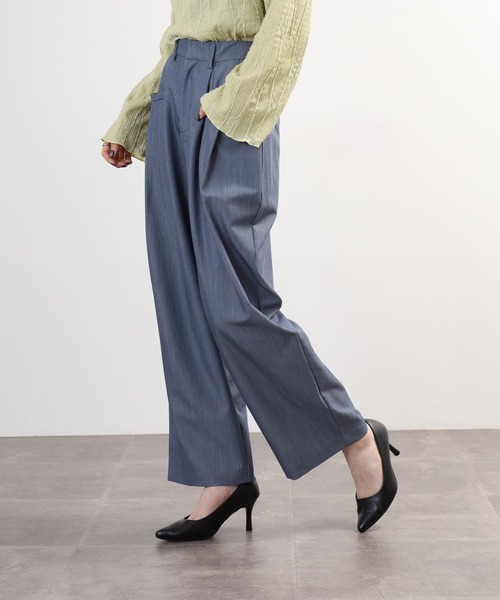 EGLANTINE(エグランティーヌ)の「EGLANTINE コクーンシルエットスラックス(スラックス・レディース・ネイビー/ブラック・38)」の19枚目の写真