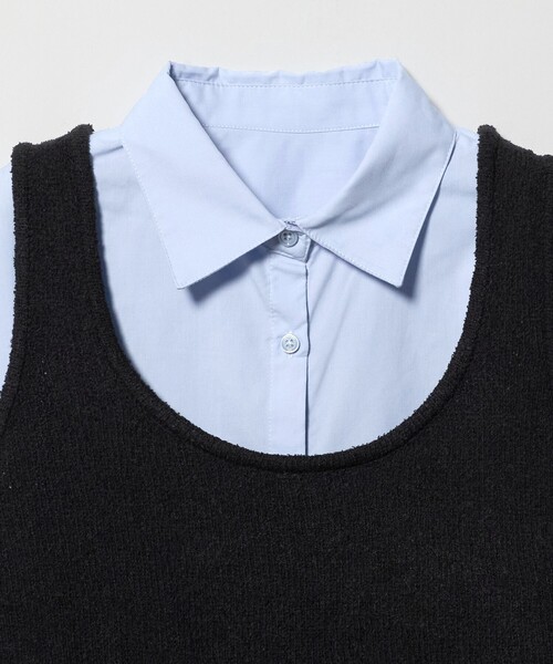 A DAY IN THE LIFE UNITED ARROWS(アデイインザライフユナイテッドアローズ)の「ブークレ ニットベスト+シャツ ‐セットアイテム‐<A DAY IN THE LIFE>(シャツ/ブラウス・レディース・グレー系/ブラック・FREE)」の22枚目の写真