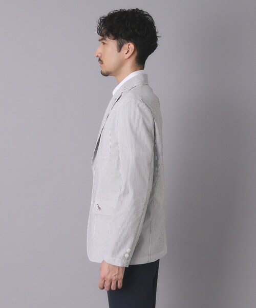 adabat(アダバット)の「【ADABAT NAVY】COOLMAXサッカージャケット(テーラードジャケット・メンズ・ネイビー系2・48/46/50)」の2枚目の写真