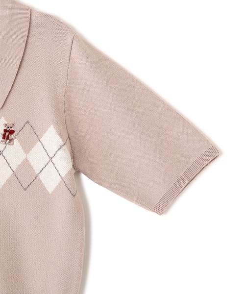 JILL by JILL STUART(ジルバイジルスチュアート)の「<BEARシリーズ>ポロ襟アーガイルニット(ニット/セーター・レディース・ネイビー/ピンク/ホワイト・FREE)」の15枚目の写真