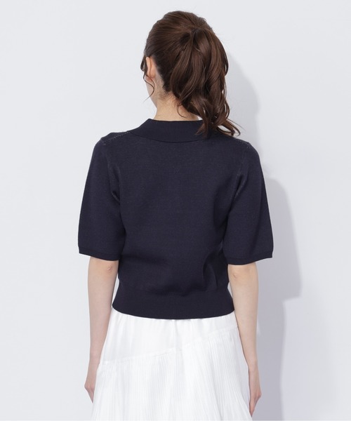 JILL by JILL STUART(ジルバイジルスチュアート)の「<BEARシリーズ>ポロ襟アーガイルニット(ニット/セーター・レディース・ネイビー/ピンク/ホワイト・FREE)」の6枚目の写真