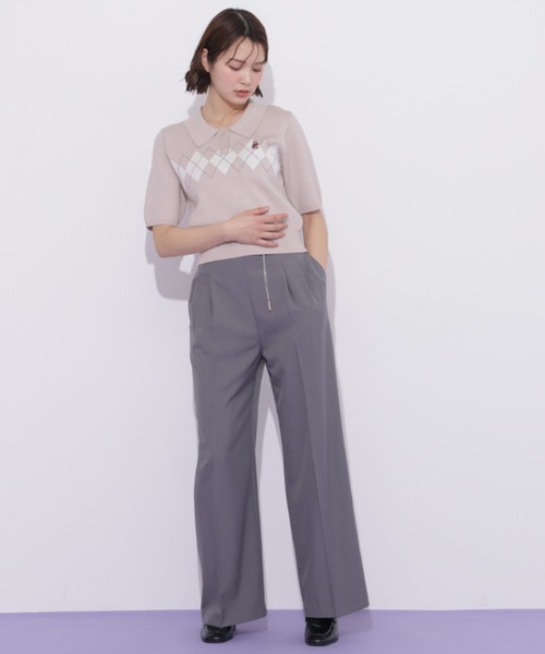 JILL by JILL STUART(ジルバイジルスチュアート)の「<BEARシリーズ>ポロ襟アーガイルニット(ニット/セーター・レディース・ネイビー/ピンク/ホワイト・FREE)」の22枚目の写真
