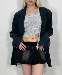 MATU:TA（マトゥータ）の「タイタンジャケット/テーラードジャケット【春服・羽織り】オーバーサイズ 海外ガール 美シルエット シングルジャケット 韓国ファッション ブラック ブラウン チャコールグレー（テーラードジャケット）」