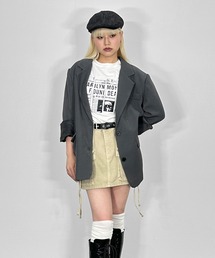 MATU:TA（マトゥータ）の「タイタンジャケット/テーラードジャケット【春服・羽織り】オーバーサイズ 海外ガール 美シルエット シングルジャケット 韓国ファッション ブラック ブラウン チャコールグレー（テーラードジャケット）」