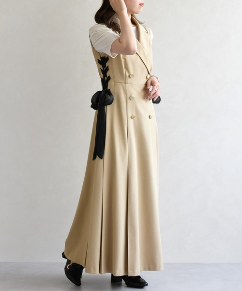 31 Sons de mode（トランテアン　ソン　ドゥ　モード）の「2026春夏新作 サイドリボンワンピース（ワンピース・レディース・ベージュ/グレイッシュベージュ・M/S）」の12枚目の写真