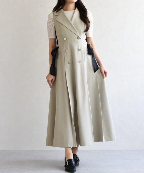 31 Sons de mode（トランテアン　ソン　ドゥ　モード）の「2026春夏新作 サイドリボンワンピース（ワンピース・レディース・ベージュ/グレイッシュベージュ・M/S）」の11枚目の写真