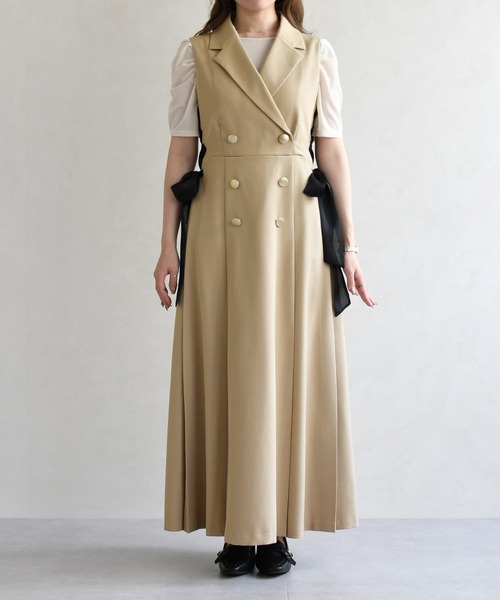 31 Sons de mode（トランテアン　ソン　ドゥ　モード）の「2026春夏新作 サイドリボンワンピース（ワンピース・レディース・ベージュ/グレイッシュベージュ・M/S）」の16枚目の写真