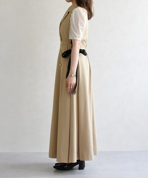 31 Sons de mode（トランテアン　ソン　ドゥ　モード）の「2026春夏新作 サイドリボンワンピース（ワンピース・レディース・ベージュ/グレイッシュベージュ・M/S）」の17枚目の写真