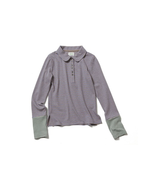 PAMM(パム)の「罫線のボーダーポロトップス(Tシャツ/カットソー・レディース・ベージュ系/レッド系/ブラウン系・1/2)」の18枚目の写真