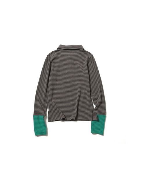 PAMM(パム)の「罫線のボーダーポロトップス(Tシャツ/カットソー・レディース・ベージュ系/レッド系/ブラウン系・1/2)」の14枚目の写真