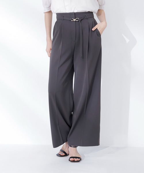 NATURAL BEAUTY BASIC(ナチュラルビューティーベーシック)の「【CLASSY.5月号掲載】【Oggi5月号掲載】◇<骨格ウェーブ>ハイウエストベルテッドパンツ(その他パンツ・レディース・ライトグリーン/ベージュ/チャコールグレー・X-SMALL/SMALL/MEDIUM)」の9枚目の写真