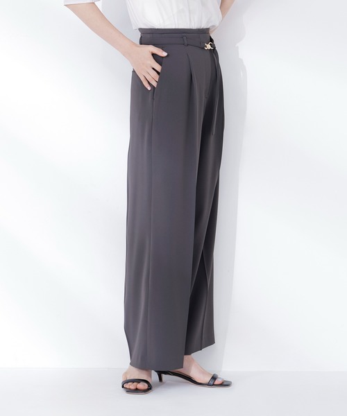 NATURAL BEAUTY BASIC(ナチュラルビューティーベーシック)の「【CLASSY.5月号掲載】【Oggi5月号掲載】◇<骨格ウェーブ>ハイウエストベルテッドパンツ(その他パンツ・レディース・ライトグリーン/ベージュ/チャコールグレー・X-SMALL/SMALL/MEDIUM)」の4枚目の写真