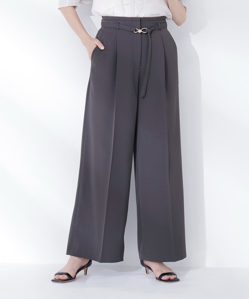 NATURAL BEAUTY BASIC(ナチュラルビューティーベーシック)の「【CLASSY.5月号掲載】【Oggi5月号掲載】◇<骨格ウェーブ>ハイウエストベルテッドパンツ(その他パンツ・レディース・ライトグリーン/ベージュ/チャコールグレー・X-SMALL/SMALL/MEDIUM)」の6枚目の写真