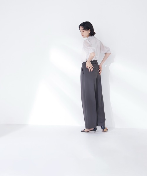 NATURAL BEAUTY BASIC(ナチュラルビューティーベーシック)の「【CLASSY.5月号掲載】【Oggi5月号掲載】◇<骨格ウェーブ>ハイウエストベルテッドパンツ(その他パンツ・レディース・ライトグリーン/ベージュ/チャコールグレー・X-SMALL/SMALL/MEDIUM)」の7枚目の写真