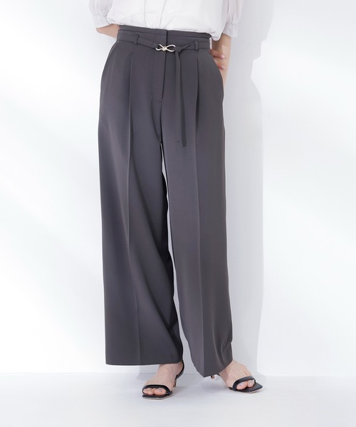 NATURAL BEAUTY BASIC(ナチュラルビューティーベーシック)の「【CLASSY.5月号掲載】【Oggi5月号掲載】◇<骨格ウェーブ>ハイウエストベルテッドパンツ(その他パンツ・レディース・ライトグリーン/ベージュ/チャコールグレー・X-SMALL/SMALL/MEDIUM)」の8枚目の写真