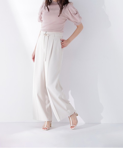 NATURAL BEAUTY BASIC(ナチュラルビューティーベーシック)の「【CLASSY.5月号掲載】【Oggi5月号掲載】◇<骨格ウェーブ>ハイウエストベルテッドパンツ(その他パンツ・レディース・ライトグリーン/ベージュ/チャコールグレー・X-SMALL/SMALL/MEDIUM)」の14枚目の写真