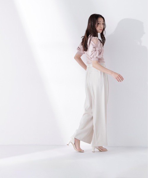 NATURAL BEAUTY BASIC(ナチュラルビューティーベーシック)の「【CLASSY.5月号掲載】【Oggi5月号掲載】◇<骨格ウェーブ>ハイウエストベルテッドパンツ(その他パンツ・レディース・ライトグリーン/ベージュ/チャコールグレー・X-SMALL/SMALL/MEDIUM)」の15枚目の写真