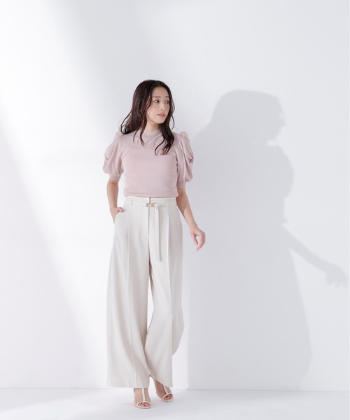 NATURAL BEAUTY BASIC(ナチュラルビューティーベーシック)の「【CLASSY.5月号掲載】【Oggi5月号掲載】◇<骨格ウェーブ>ハイウエストベルテッドパンツ(その他パンツ・レディース・ライトグリーン/ベージュ/チャコールグレー・X-SMALL/SMALL/MEDIUM)」の16枚目の写真