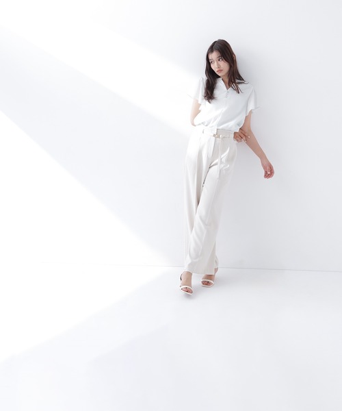 NATURAL BEAUTY BASIC(ナチュラルビューティーベーシック)の「【CLASSY.5月号掲載】【Oggi5月号掲載】◇<骨格ウェーブ>ハイウエストベルテッドパンツ(その他パンツ・レディース・ライトグリーン/ベージュ/チャコールグレー・X-SMALL/SMALL/MEDIUM)」の11枚目の写真