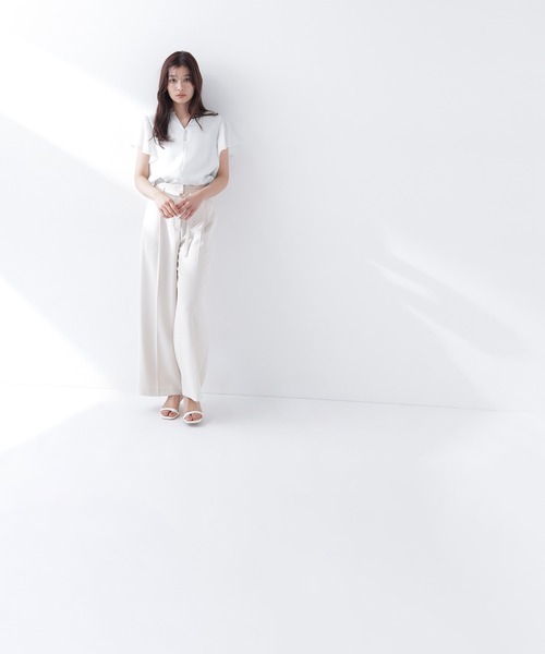 NATURAL BEAUTY BASIC(ナチュラルビューティーベーシック)の「【CLASSY.5月号掲載】【Oggi5月号掲載】◇<骨格ウェーブ>ハイウエストベルテッドパンツ(その他パンツ・レディース・ライトグリーン/ベージュ/チャコールグレー・X-SMALL/SMALL/MEDIUM)」の12枚目の写真