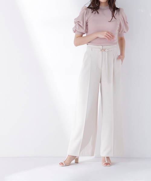NATURAL BEAUTY BASIC(ナチュラルビューティーベーシック)の「【CLASSY.5月号掲載】【Oggi5月号掲載】◇<骨格ウェーブ>ハイウエストベルテッドパンツ(その他パンツ・レディース・ライトグリーン/ベージュ/チャコールグレー・X-SMALL/SMALL/MEDIUM)」の13枚目の写真