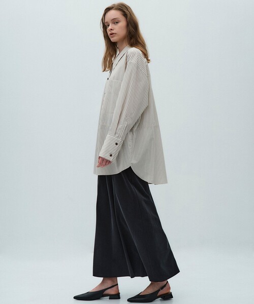 PUBLIC TOKYO（パブリックトウキョウ）の「【2026春新作】フィブリルナローフレアスカート（スカート・レディース・ブラック/グレー・1/2）」の15枚目の写真