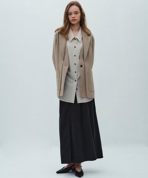 PUBLIC TOKYO（パブリックトウキョウ）の「【2026春新作】フィブリルナローフレアスカート（スカート・レディース・ブラック/グレー・1/2）」の18枚目の写真