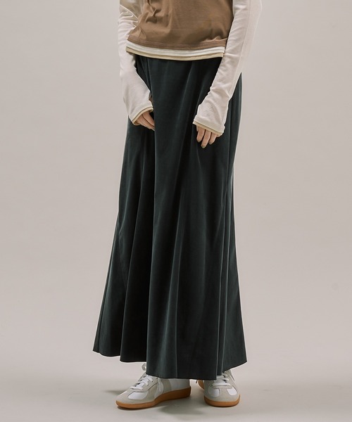 PUBLIC TOKYO（パブリックトウキョウ）の「【2026春新作】フィブリルナローフレアスカート（スカート・レディース・ブラック/グレー・1/2）」の2枚目の写真