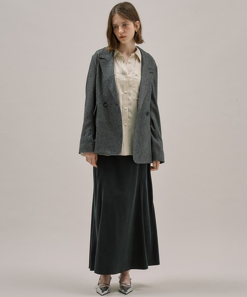 PUBLIC TOKYO（パブリックトウキョウ）の「【2026春新作】フィブリルナローフレアスカート（スカート・レディース・ブラック/グレー・1/2）」の21枚目の写真