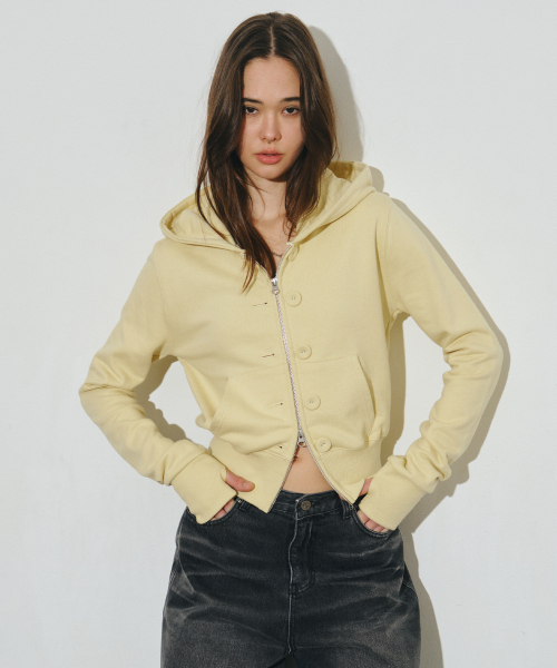 Midnight Move(ミッドナイトムーブ)の「bt hood zip up (yellow)(パーカー・レディース・その他・FREE)」の1枚目の写真