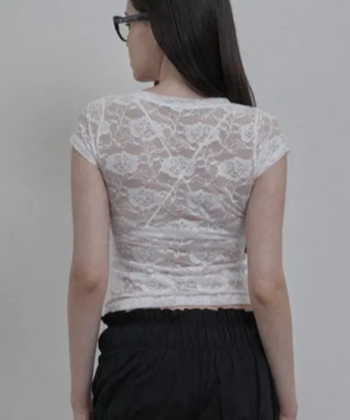 Ada.(エイダ)の「◇SETUPEXE◇ブランド直輸入正規品/33 レース トップ 33 LACE TOP(Tシャツ/カットソー・レディース・ピンク/ホワイト/ブラック・FREE)」の14枚目の写真