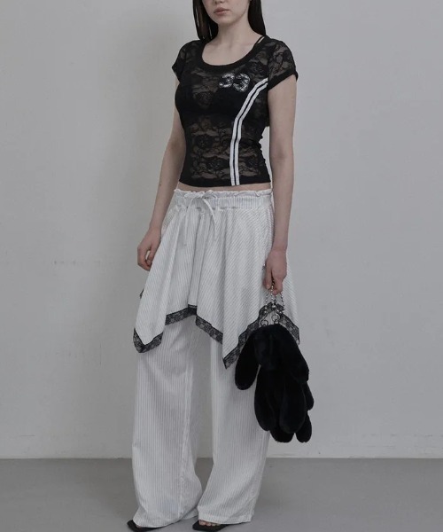 Ada.(エイダ)の「◇SETUPEXE◇ブランド直輸入正規品/33 レース トップ 33 LACE TOP(Tシャツ/カットソー・レディース・ピンク/ホワイト/ブラック・FREE)」の4枚目の写真