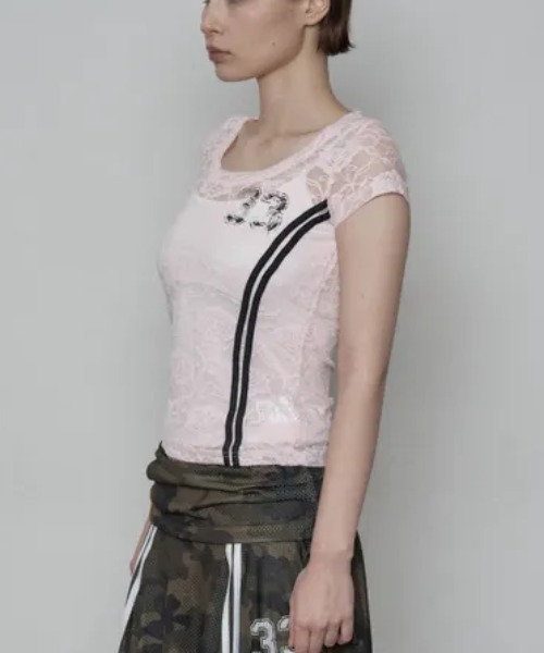 Ada.(エイダ)の「◇SETUPEXE◇ブランド直輸入正規品/33 レース トップ 33 LACE TOP(Tシャツ/カットソー・レディース・ピンク/ホワイト/ブラック・FREE)」の8枚目の写真