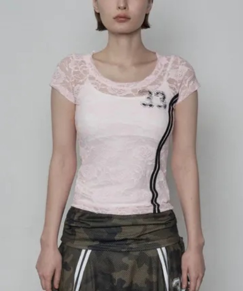 Ada.(エイダ)の「◇SETUPEXE◇ブランド直輸入正規品/33 レース トップ 33 LACE TOP(Tシャツ/カットソー・レディース・ピンク/ホワイト/ブラック・FREE)」の6枚目の写真