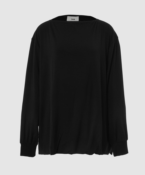 TAN(タン)の「SMOOTH JERSEY DOUBLE LONG TEE(Tシャツ/カットソー・レディース・ブラック・FREE)」の1枚目の写真