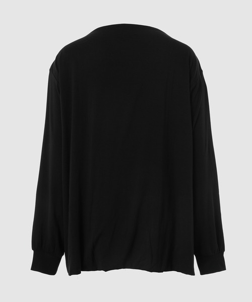 TAN(タン)の「SMOOTH JERSEY DOUBLE LONG TEE(Tシャツ/カットソー・レディース・ブラック・FREE)」の2枚目の写真