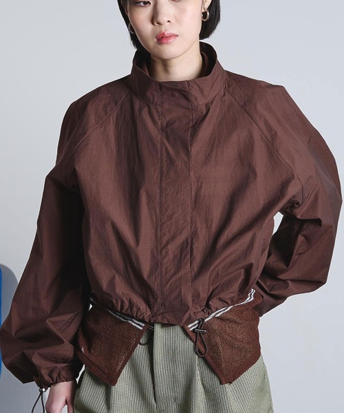 ROSE BUD（ローズバッド）の「(mici)SHEER SHORT BLOUSON（ブルゾン・レディース・ライトブルー/ブラウン・ONE SIZE）」の2枚目の写真