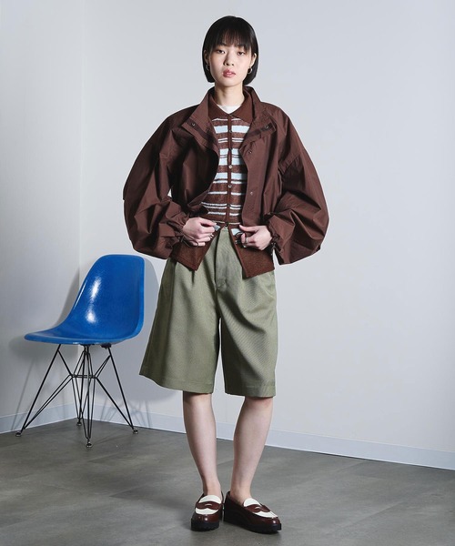 ROSE BUD（ローズバッド）の「(mici)SHEER SHORT BLOUSON（ブルゾン・レディース・ライトブルー/ブラウン・ONE SIZE）」の18枚目の写真