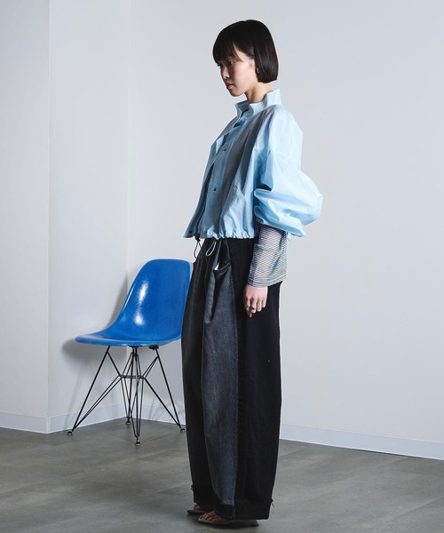 ROSE BUD（ローズバッド）の「(mici)SHEER SHORT BLOUSON（ブルゾン・レディース・ライトブルー/ブラウン・ONE SIZE）」の12枚目の写真