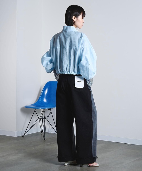 ROSE BUD（ローズバッド）の「(mici)SHEER SHORT BLOUSON（ブルゾン・レディース・ライトブルー/ブラウン・ONE SIZE）」の13枚目の写真