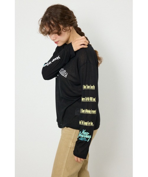 RODEO CROWNS WIDE BOWL（ロデオクラウンズワイドボウル）の「メッセージロングスリーブ Tシャツ（Tシャツ/カットソー・レディース・オフホワイト/ブラック/杢グレー・FREE）」の5枚目の写真