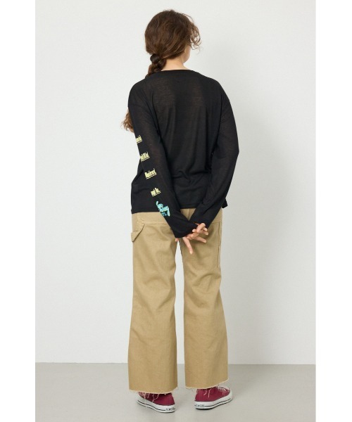RODEO CROWNS WIDE BOWL（ロデオクラウンズワイドボウル）の「メッセージロングスリーブ Tシャツ（Tシャツ/カットソー・レディース・オフホワイト/ブラック/杢グレー・FREE）」の8枚目の写真