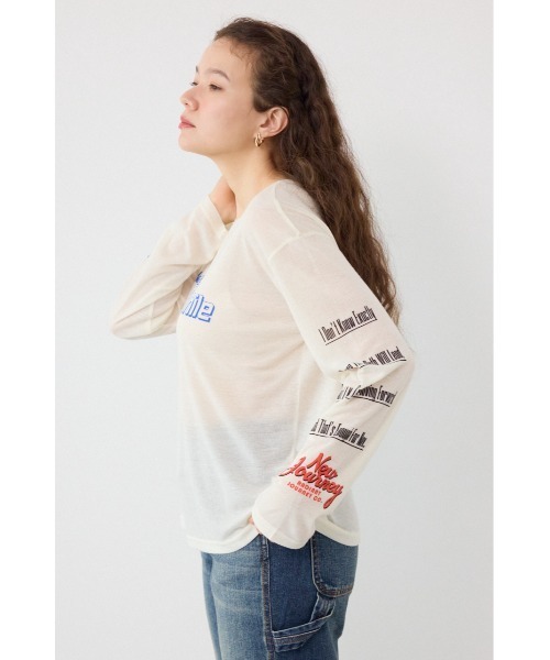RODEO CROWNS WIDE BOWL（ロデオクラウンズワイドボウル）の「メッセージロングスリーブ Tシャツ（Tシャツ/カットソー・レディース・オフホワイト/ブラック/杢グレー・FREE）」の10枚目の写真