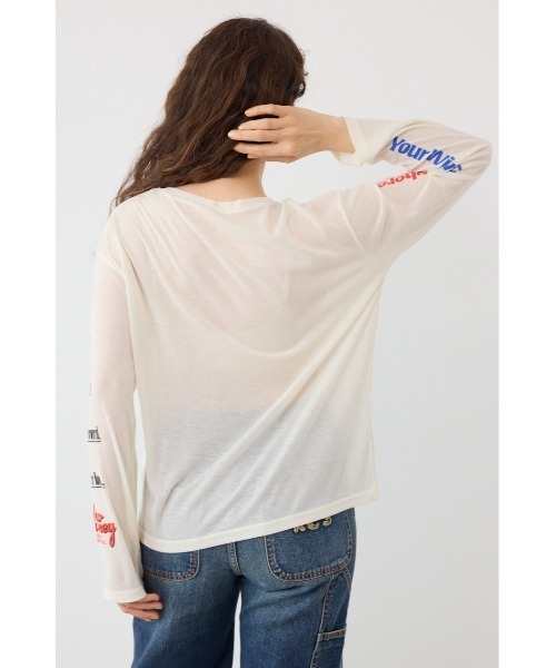 RODEO CROWNS WIDE BOWL（ロデオクラウンズワイドボウル）の「メッセージロングスリーブ Tシャツ（Tシャツ/カットソー・レディース・オフホワイト/ブラック/杢グレー・FREE）」の11枚目の写真