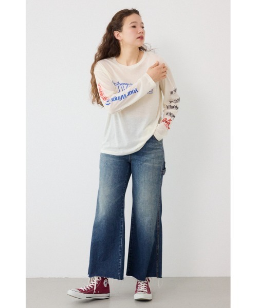RODEO CROWNS WIDE BOWL（ロデオクラウンズワイドボウル）の「メッセージロングスリーブ Tシャツ（Tシャツ/カットソー・レディース・オフホワイト/ブラック/杢グレー・FREE）」の12枚目の写真