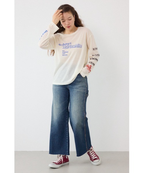 RODEO CROWNS WIDE BOWL（ロデオクラウンズワイドボウル）の「メッセージロングスリーブ Tシャツ（Tシャツ/カットソー・レディース・オフホワイト/ブラック/杢グレー・FREE）」の13枚目の写真