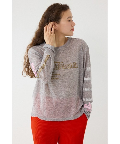 RODEO CROWNS WIDE BOWL（ロデオクラウンズワイドボウル）の「メッセージロングスリーブ Tシャツ（Tシャツ/カットソー・レディース・オフホワイト/ブラック/杢グレー・FREE）」の15枚目の写真