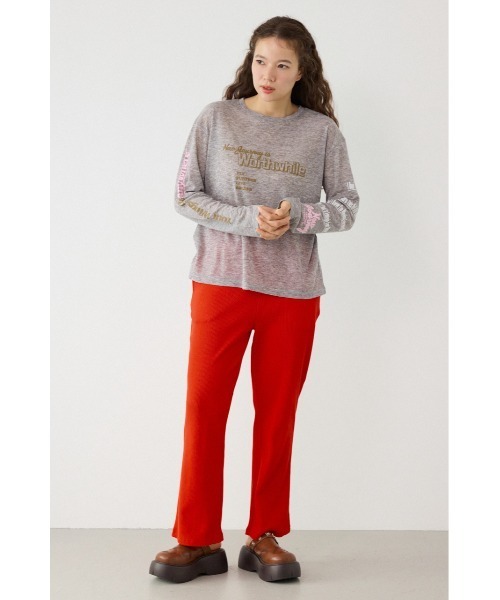 RODEO CROWNS WIDE BOWL（ロデオクラウンズワイドボウル）の「メッセージロングスリーブ Tシャツ（Tシャツ/カットソー・レディース・オフホワイト/ブラック/杢グレー・FREE）」の18枚目の写真