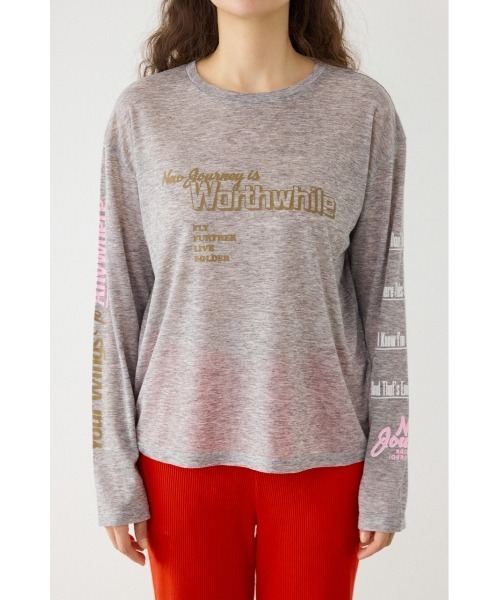 RODEO CROWNS WIDE BOWL（ロデオクラウンズワイドボウル）の「メッセージロングスリーブ Tシャツ（Tシャツ/カットソー・レディース・オフホワイト/ブラック/杢グレー・FREE）」の20枚目の写真