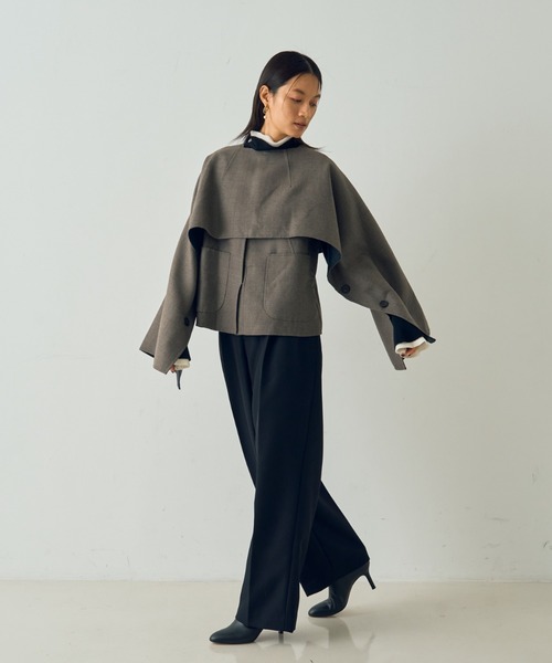 DESIGNWORKS(デザインワークス)の「ウール混タックバレルパンツ(その他パンツ・レディース・チェック/ブラック・36/38)」の8枚目の写真